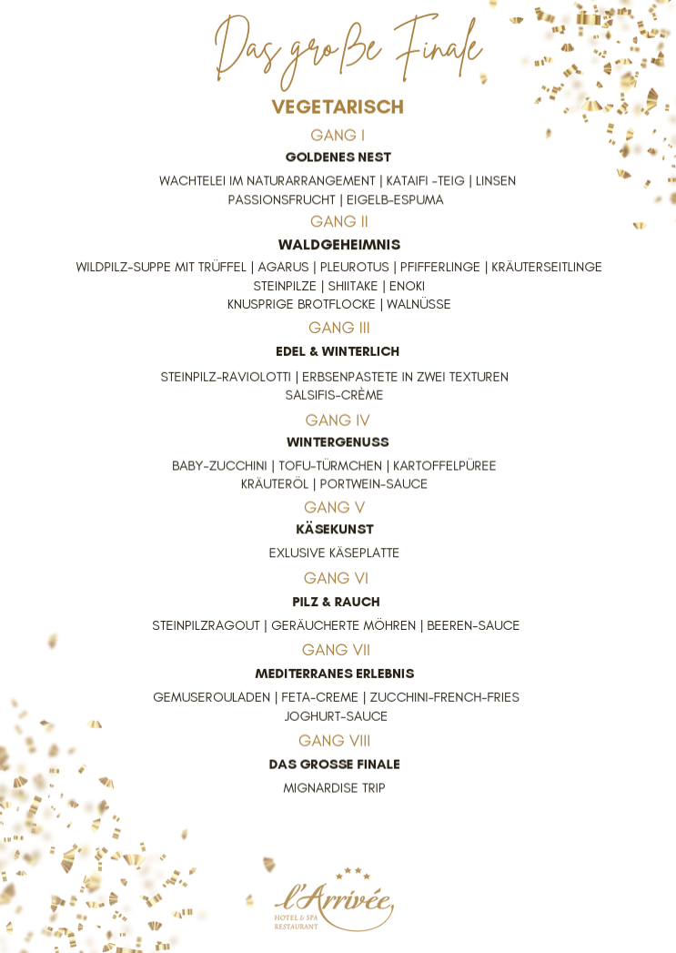 das große Finale Speisekarte